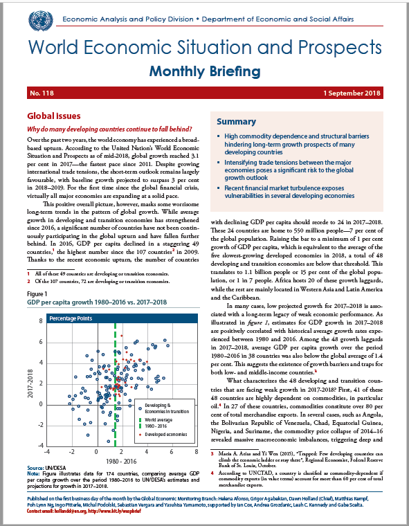 Cover of World Economic Situation And Prospects: September 2018 Briefing, No. 118