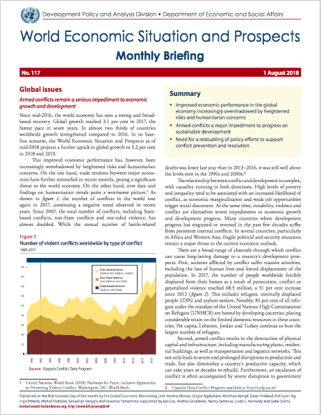 Cover of World Economic Situation And Prospects: August 2018 Briefing, No. 117