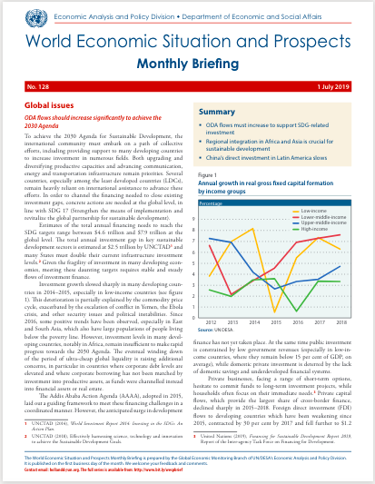 Cover of World Economic Situation And Prospects: July 2019 Briefing, No. 128